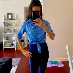 Tailored blue button down